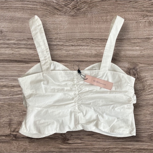 BCBGeneration Ivory Satin Tank Top - Picture 2 of 3